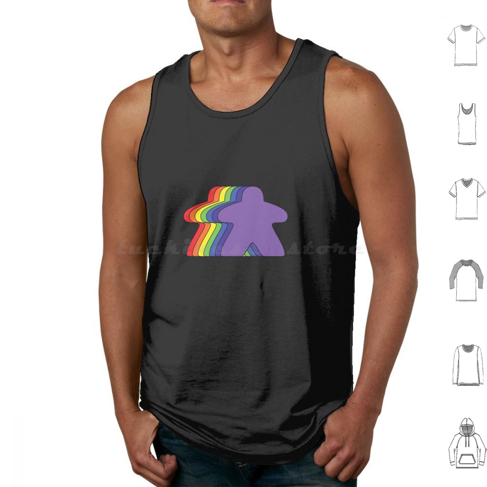 Board Game Geek - Camisetas sin mangas Rainbow Meeples con
