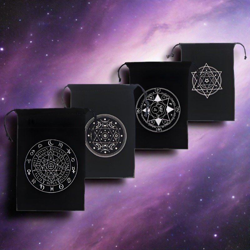 Board Game Oracle - Bolsa de Tarots de terciopelo negro,