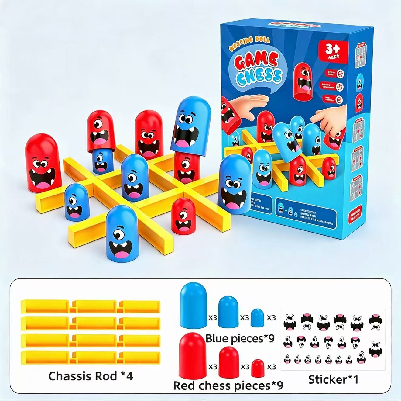 Board Game For 6 Years Old - Juego de Mesa Tic-Tac-Toe Eat-and-Be-Sized con