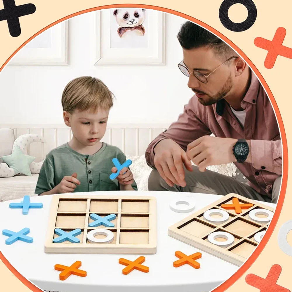 Juego de madera XO Tic Tac Toe - Board Game For 6 Years Old reseña y precio